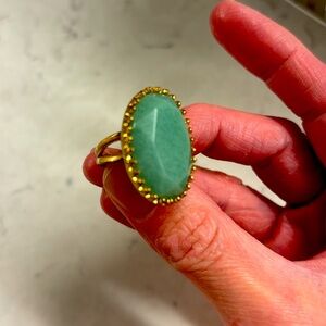 Stella & Dot Green Stone Ring with Gold